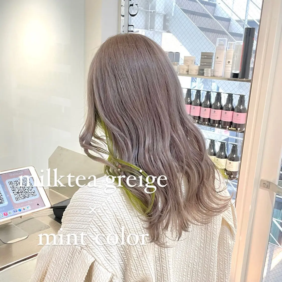 ロング カラー イヤリングカラー ハイトーンカラー ヘアカラー トリートメント ツヤ髪/透け感ヘア 💎Nokaのヘアスタイル