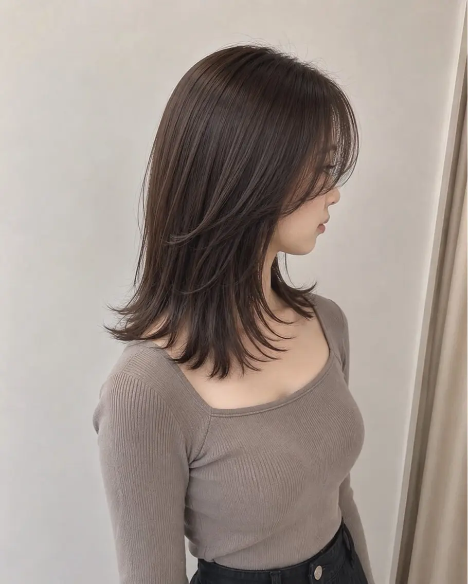 ミディアムレイヤーカットの写真