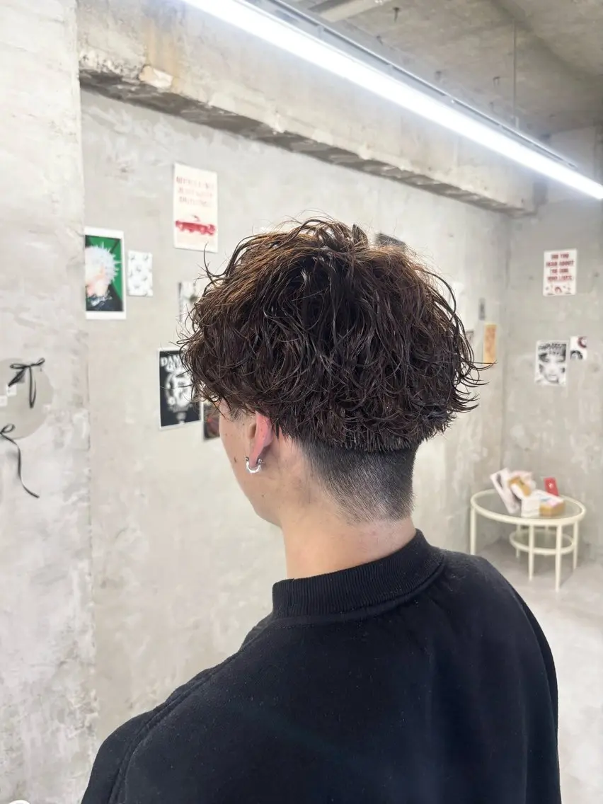 ショート パーマ メンズ カット パーマ トリートメント door white hideのヘアスタイル