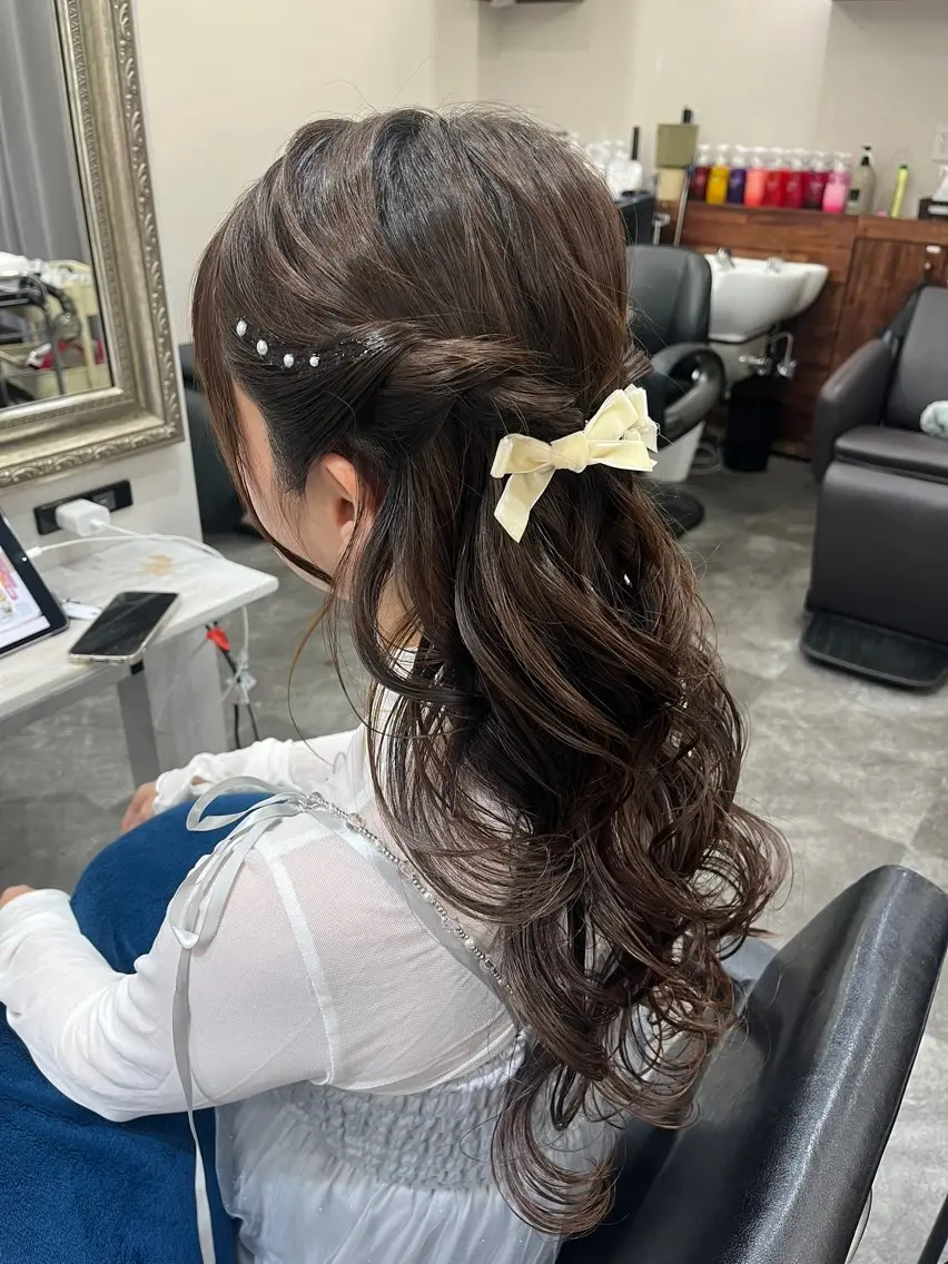 ロング ヘアアレンジ 籾木 美優のヘアスタイル