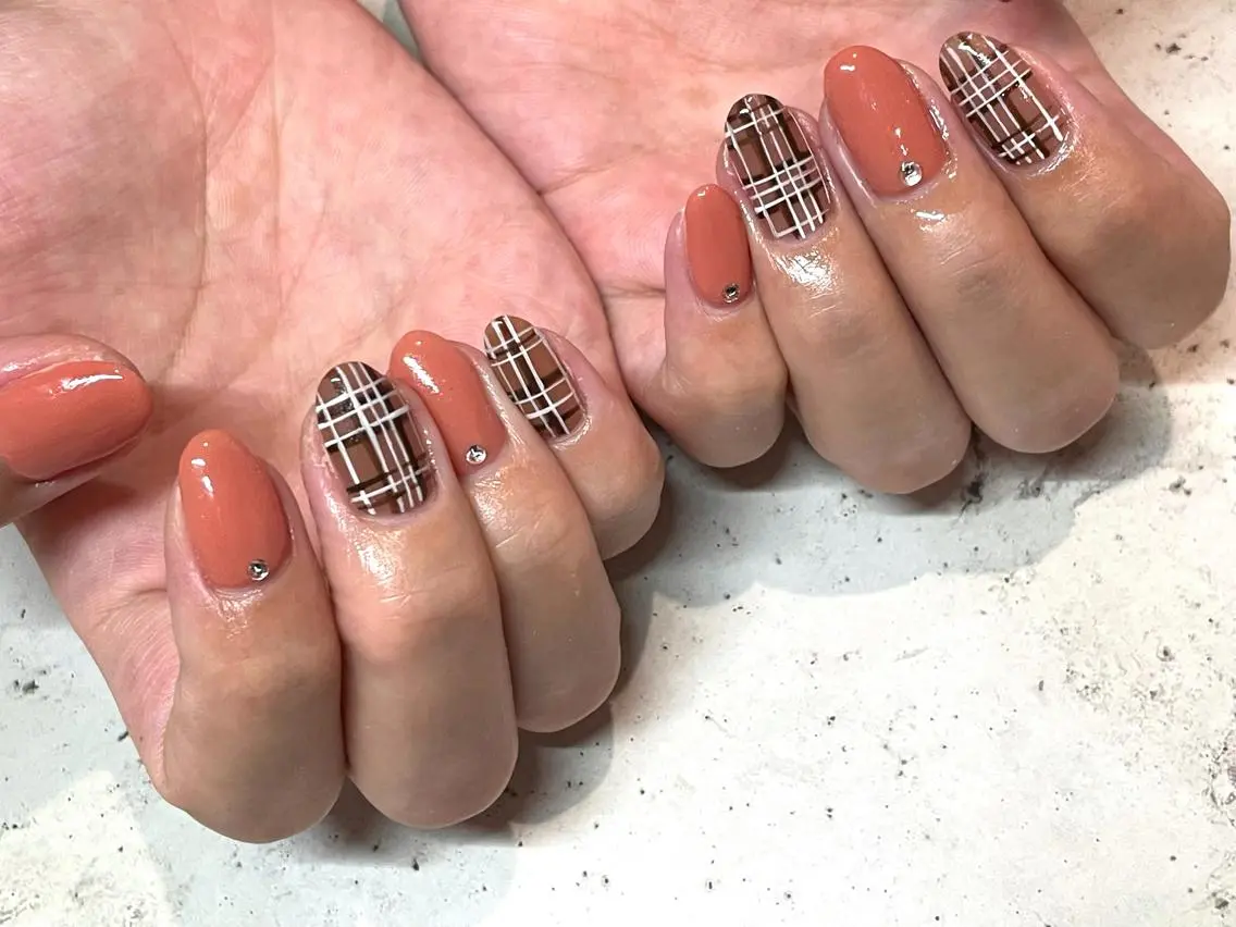 ネイル ハンドネイル 韓国/ワンホン/長さ 出しつけ放題🎀のネイルデザイン