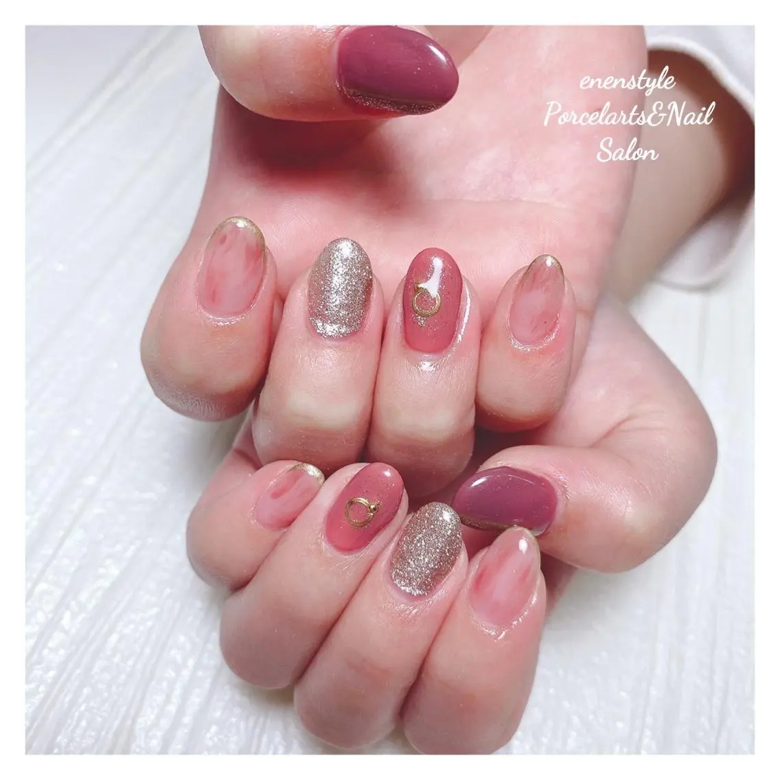 ミディアム ネイル 🐾enen style 🐾のネイルデザイン