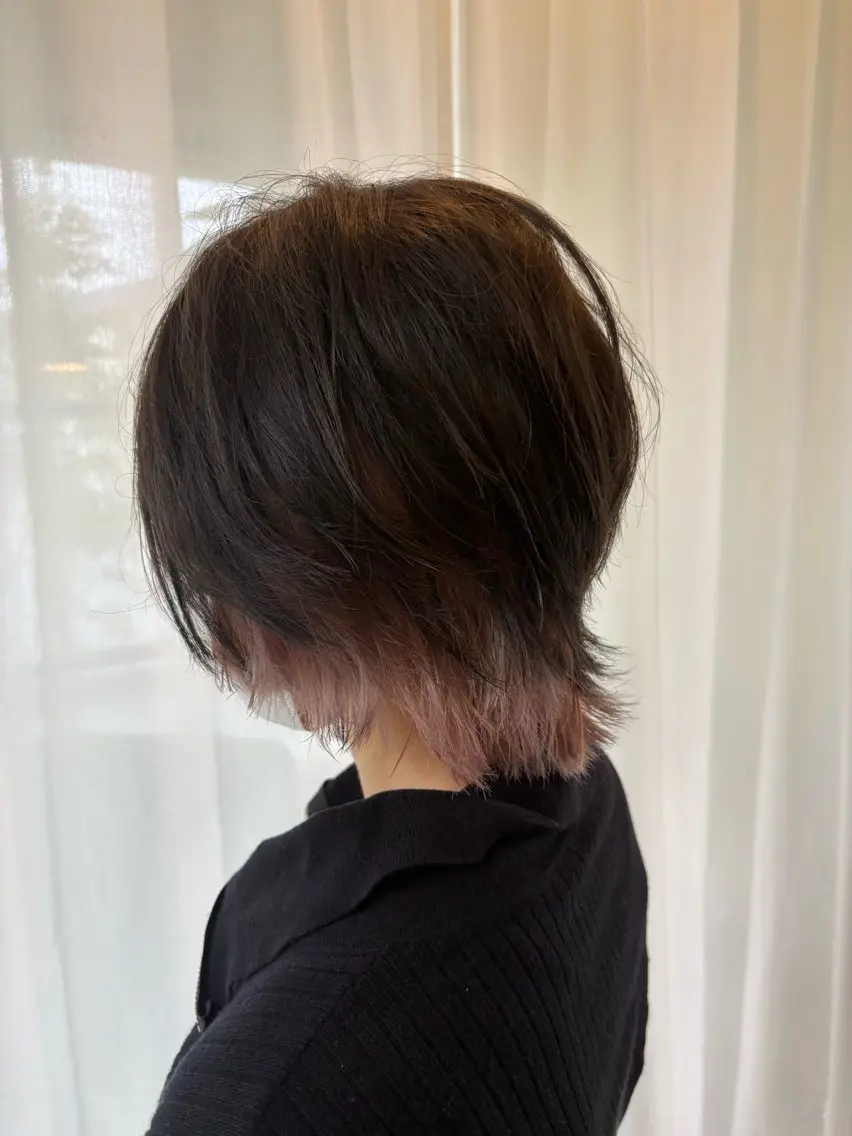 ショート ウルフカット ヘアカラー yuki/ショート /艶カラー/縮毛矯正のヘアスタイル