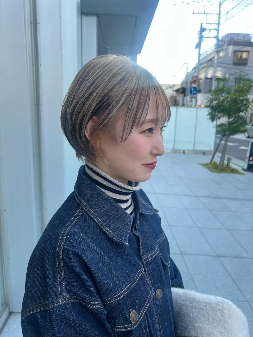 ショート カラー ブロンド ショートヘア カット ヘアカラー トリートメント 吉沢遣人/レイヤー 艶カラー/抜け感のヘアスタイル