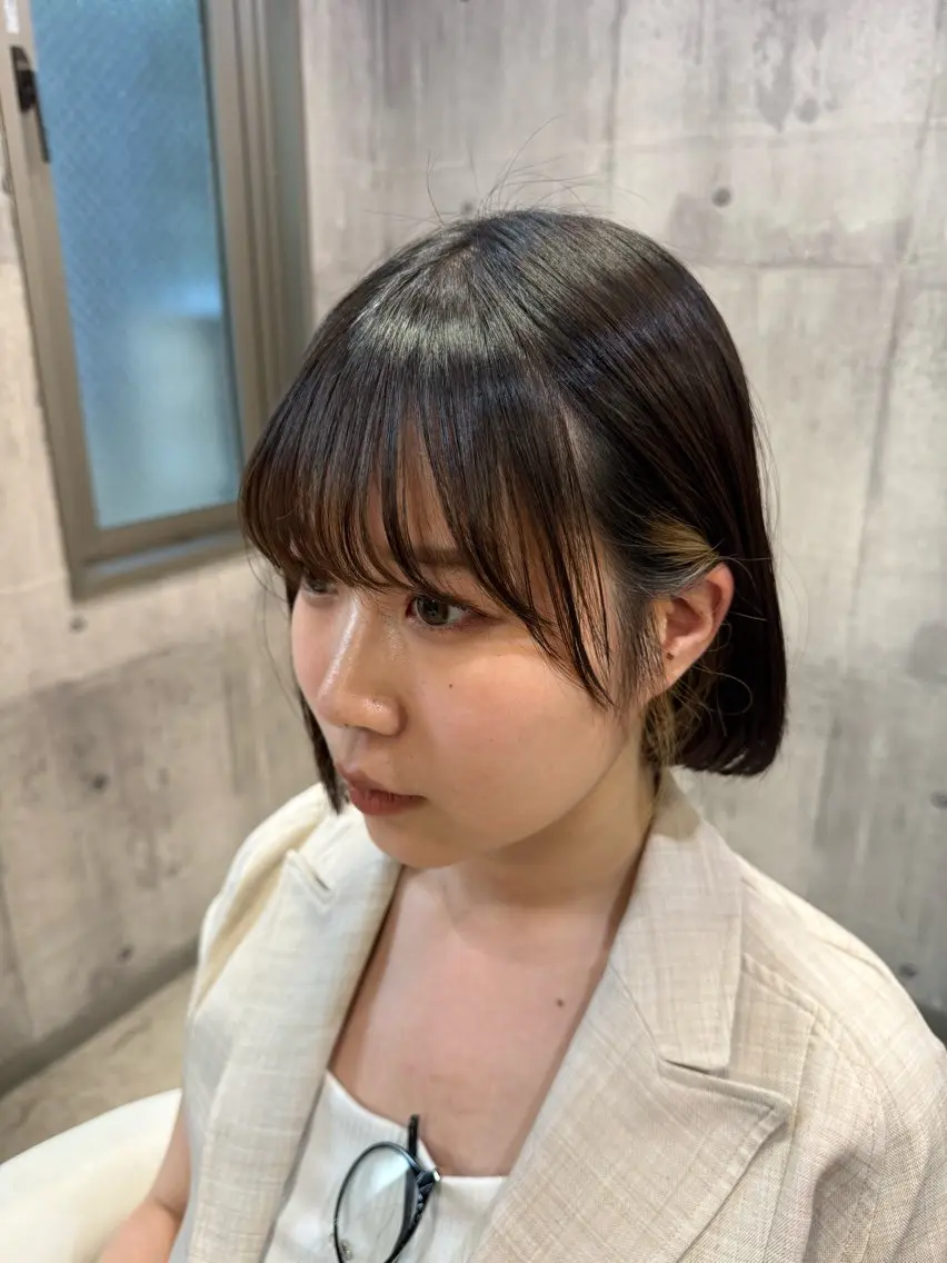 ショート ボブ サイドバング 小顔カット 和田 真由子のヘアスタイル