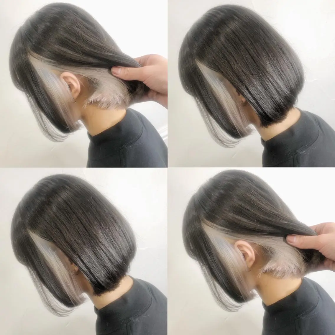 ショート カラー ヘアアレンジ メンズ キッズ ヘアカラー トリートメント ヘアセット 💟Chloe原宿店 🩶ハイトーンのヘアスタイル
