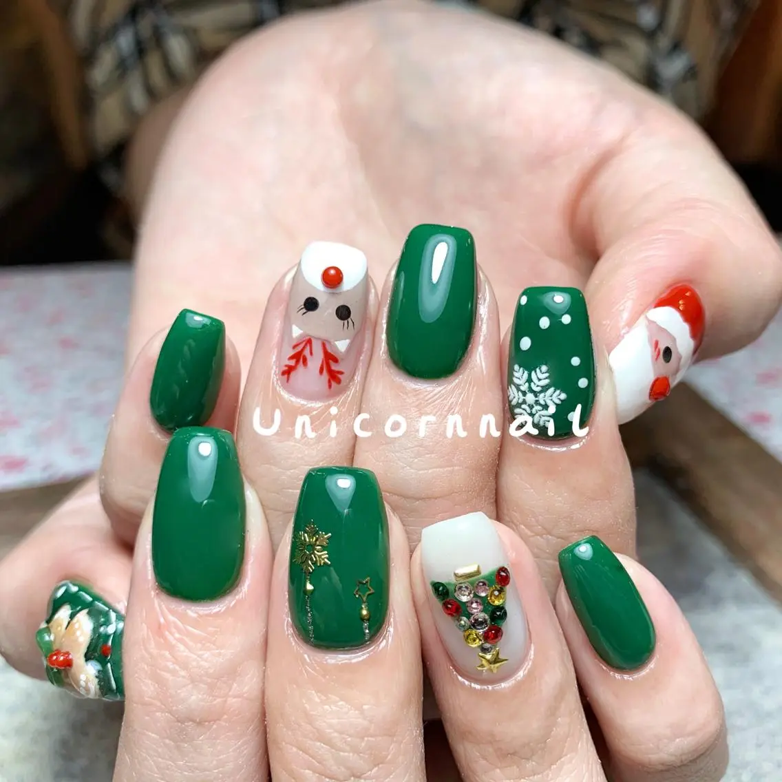 ネイル アートネイル 冬ネイル クリスマス Unicorn Nail 矢場町店のネイルデザイン