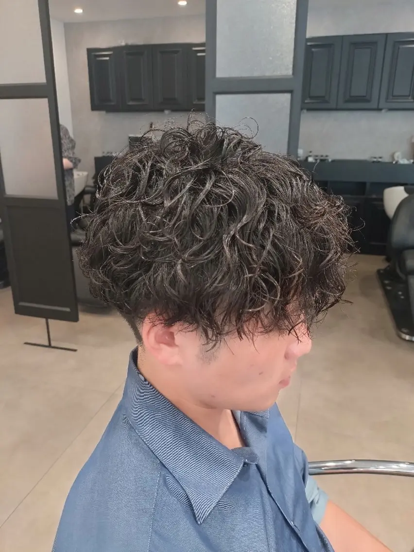 メンズ パーマ マッシュ メンズパーマ ブランシェ小幡駅前店 永薗 光司のヘアスタイル