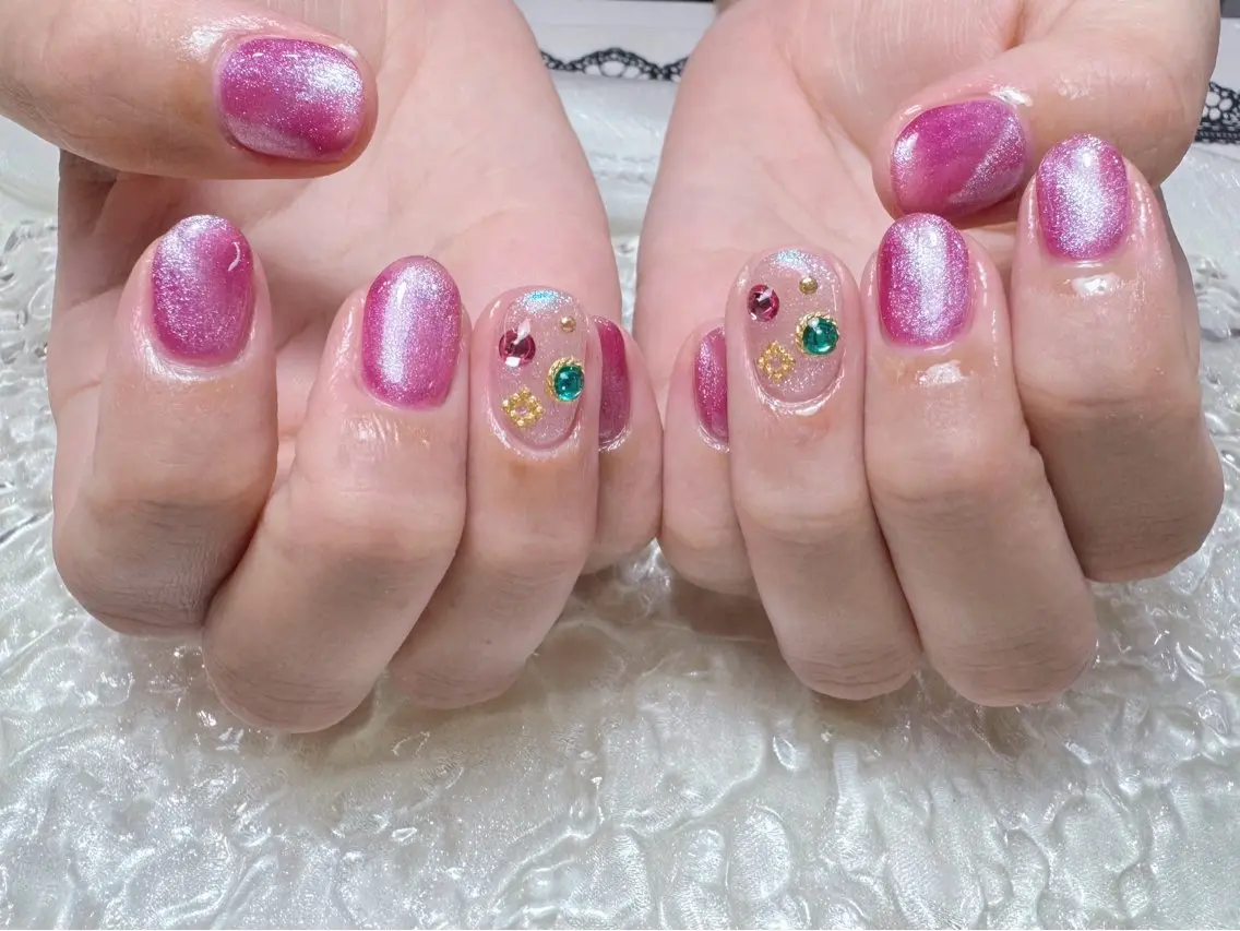 ネイル ハンドネイル マジック ミラーのネイルデザイン