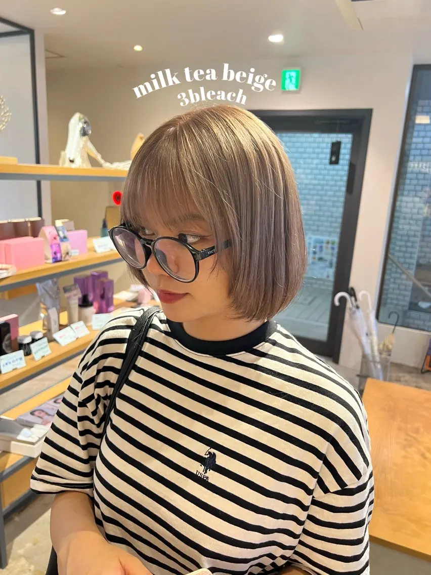 ミディアム カラー ベージュカラー ブリーチ ヘアカラー Kana 🍋 ハイトーン【高円寺】のヘアスタイル