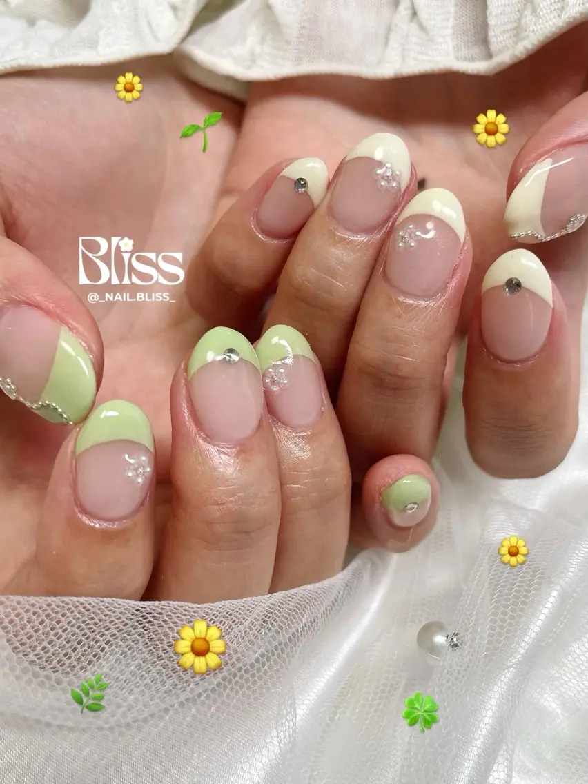 ネイル 持ち込み パステルネイル 春ネイル ハンドネイル NAIL BLISSのネイルデザイン