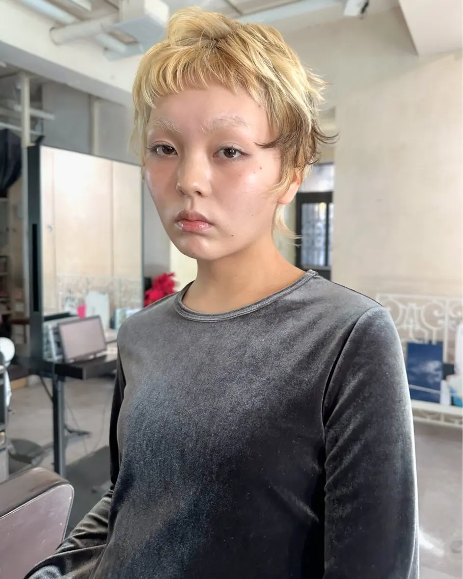 ショート ヘアカラー 似合わせカット ハイトーン/北村優人のヘアスタイル