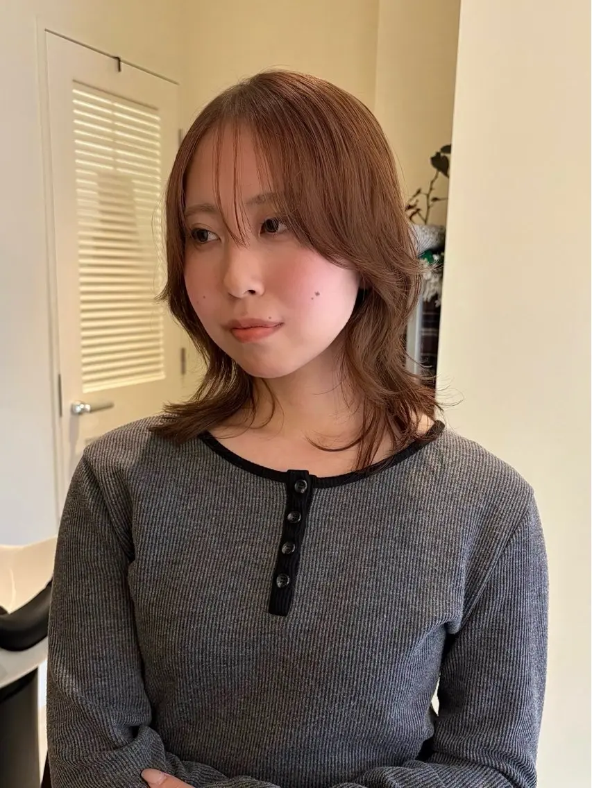 ミディアム カラー パーマ カット ヘアカラー パーマ satsuki 暖色・ブラウンカラーのヘアスタイル