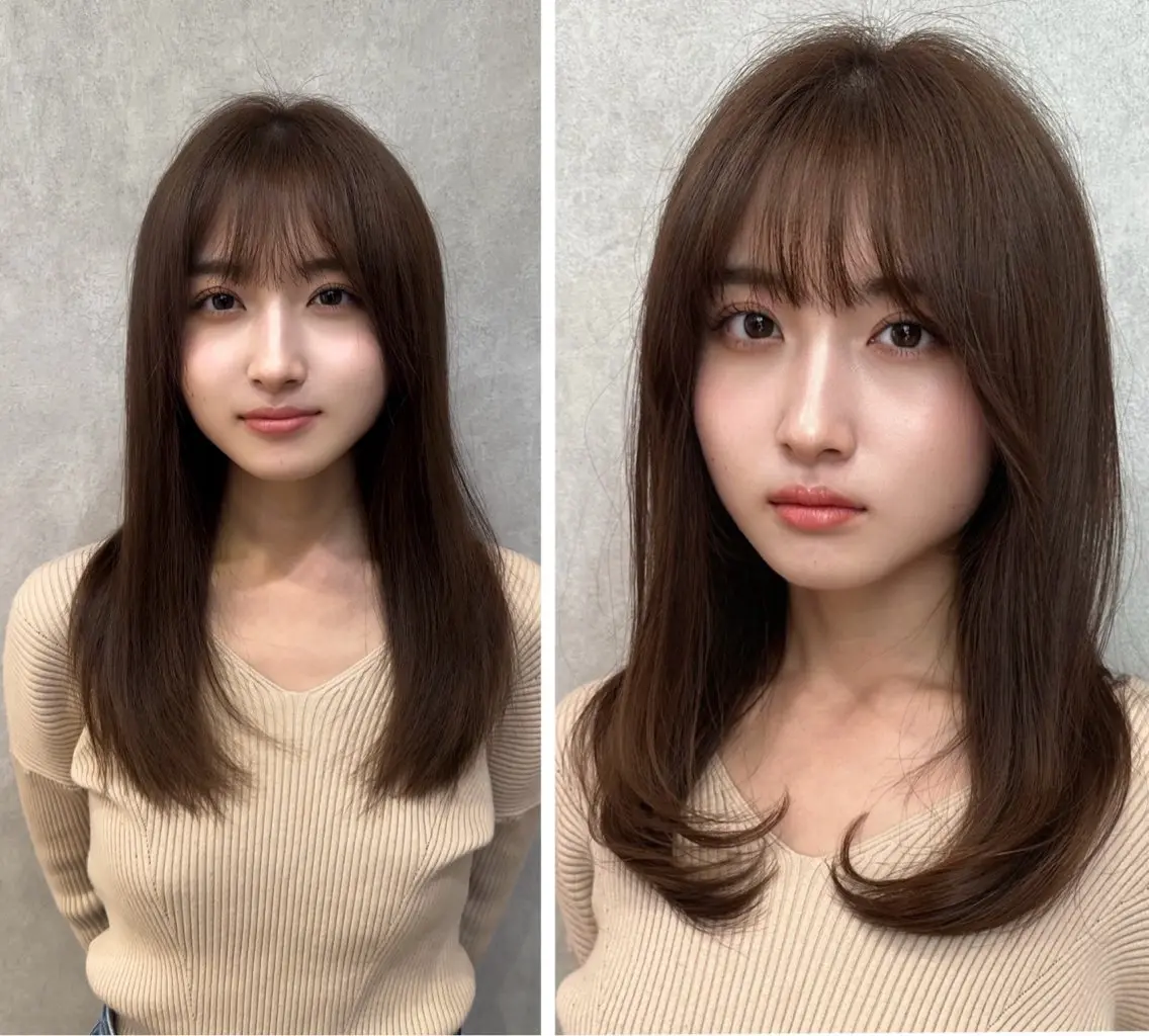 セミロング レイヤーカット カット ヘアカラー トリートメント ヘアセット 銀座副店長/レイヤー /髪質改善/田島のヘアスタイル
