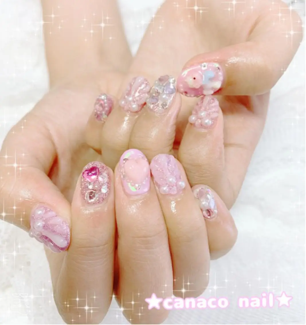 ネイル アートネイル ストーンネイル ハンドネイル ハンドケア ベテランネイル cnc  nailのネイルデザイン