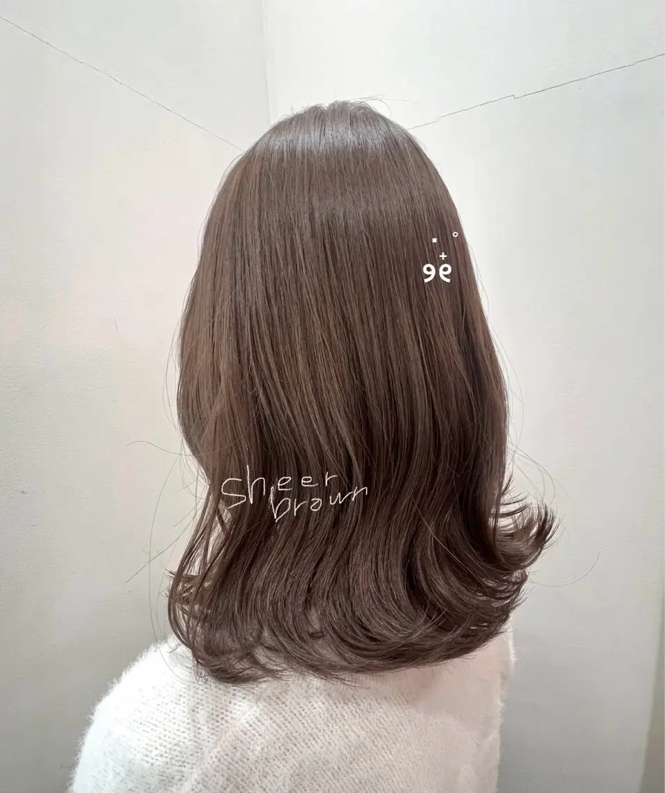 ミディアム カラー ブラウンカラー 透明感カラー ダブルカラー シアーブラウン Luana .Rioneのマツエク・マツパデザイン