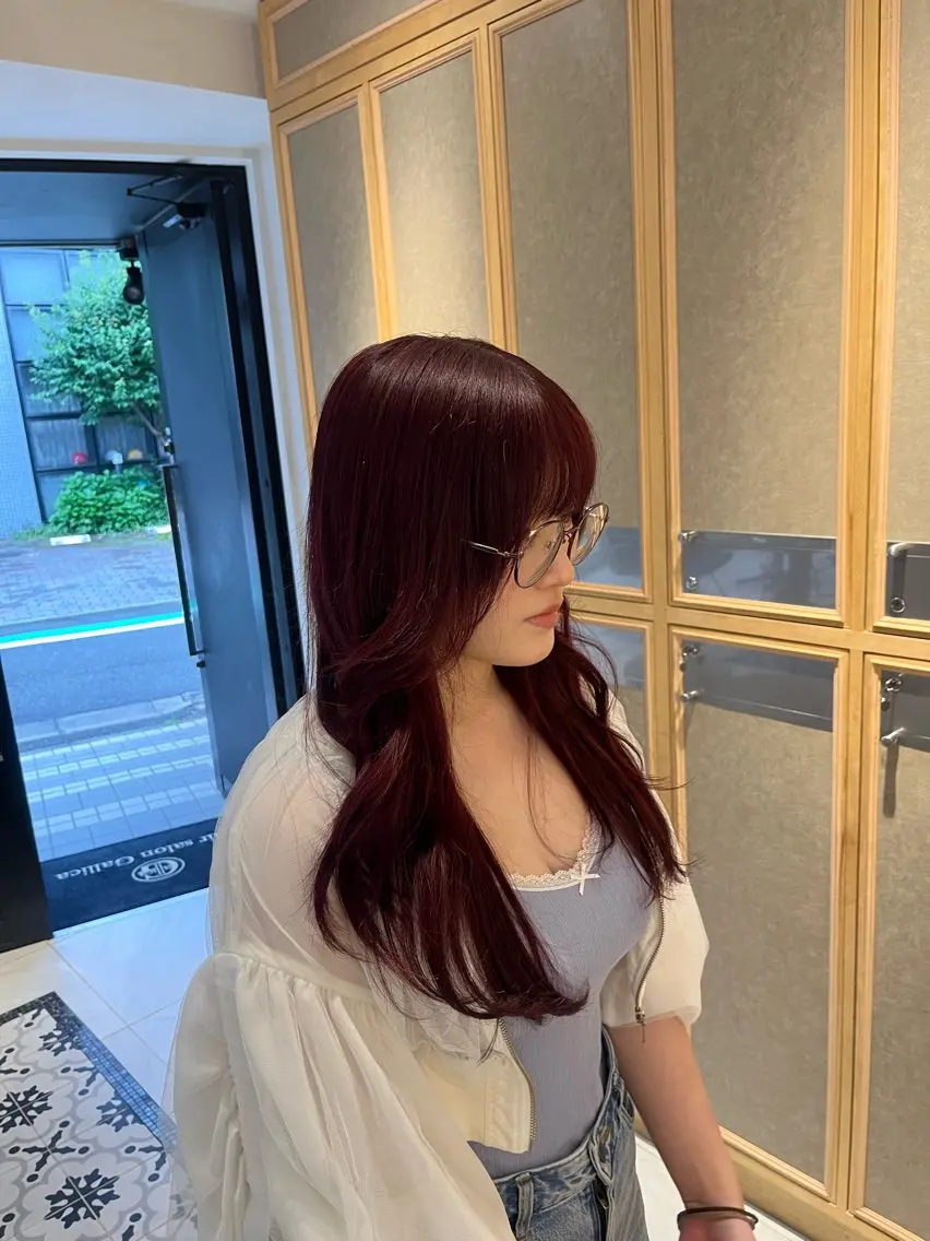 ロング カラー ヘアカラー トリートメント ナミ🩶暗髪/暖色 ❤️/透明感/縮毛のヘアスタイル