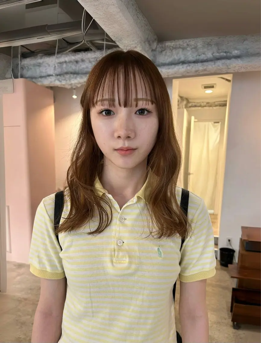 セミロング カラー ヘアアレンジ 透明感カラー ヘアカラー 🎀suzuna 透明感colorのヘアスタイル