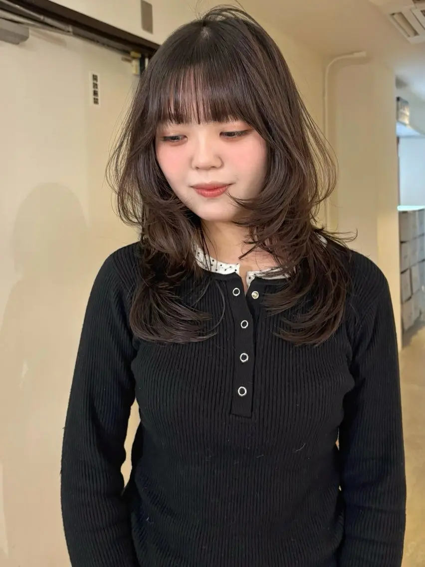 ロング カラー カット ヘアカラー mizuki/ピンク ベージュ.レイヤーのヘアスタイル