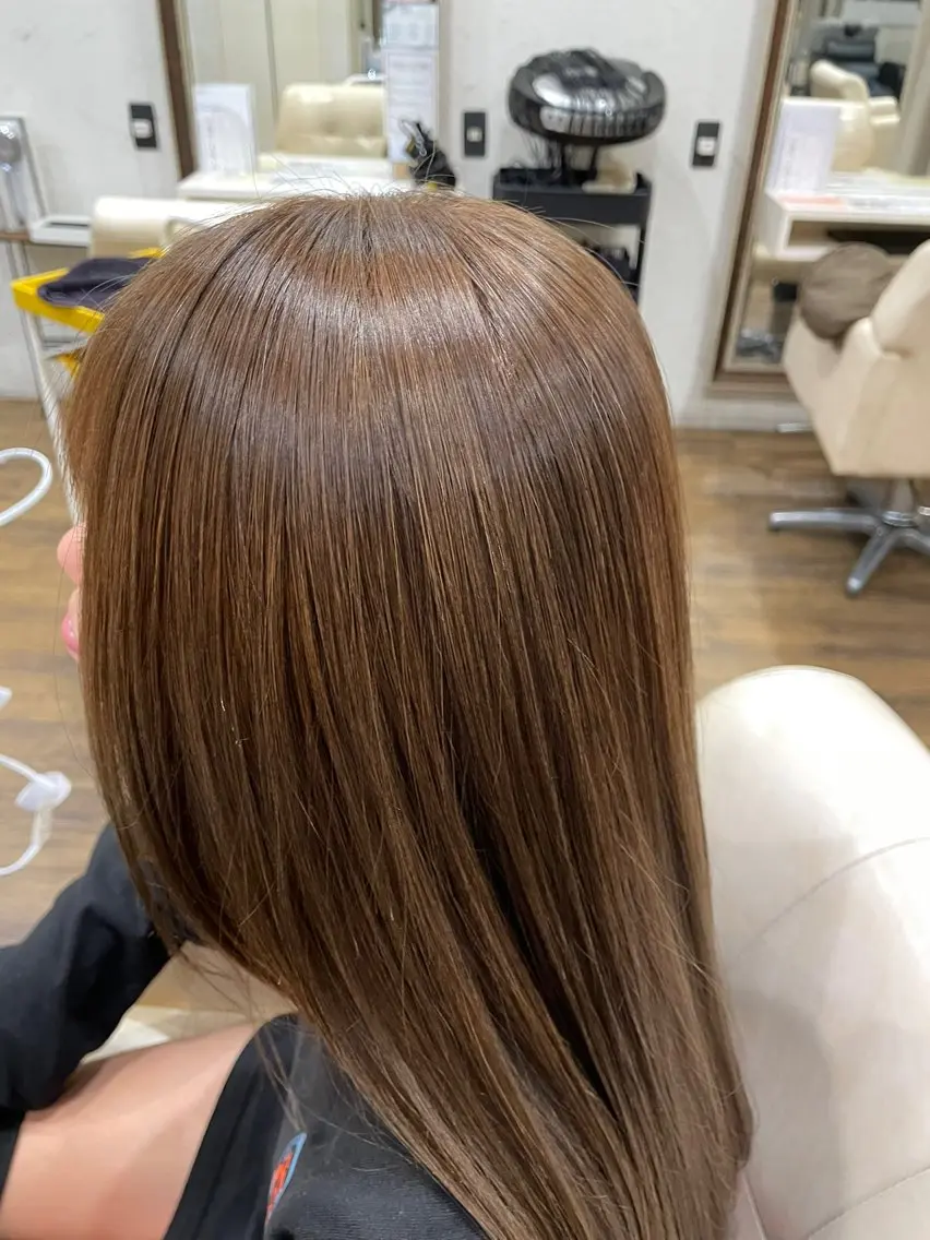 ロング カット 縮毛矯正 廣﨑 恭介のヘアスタイル
