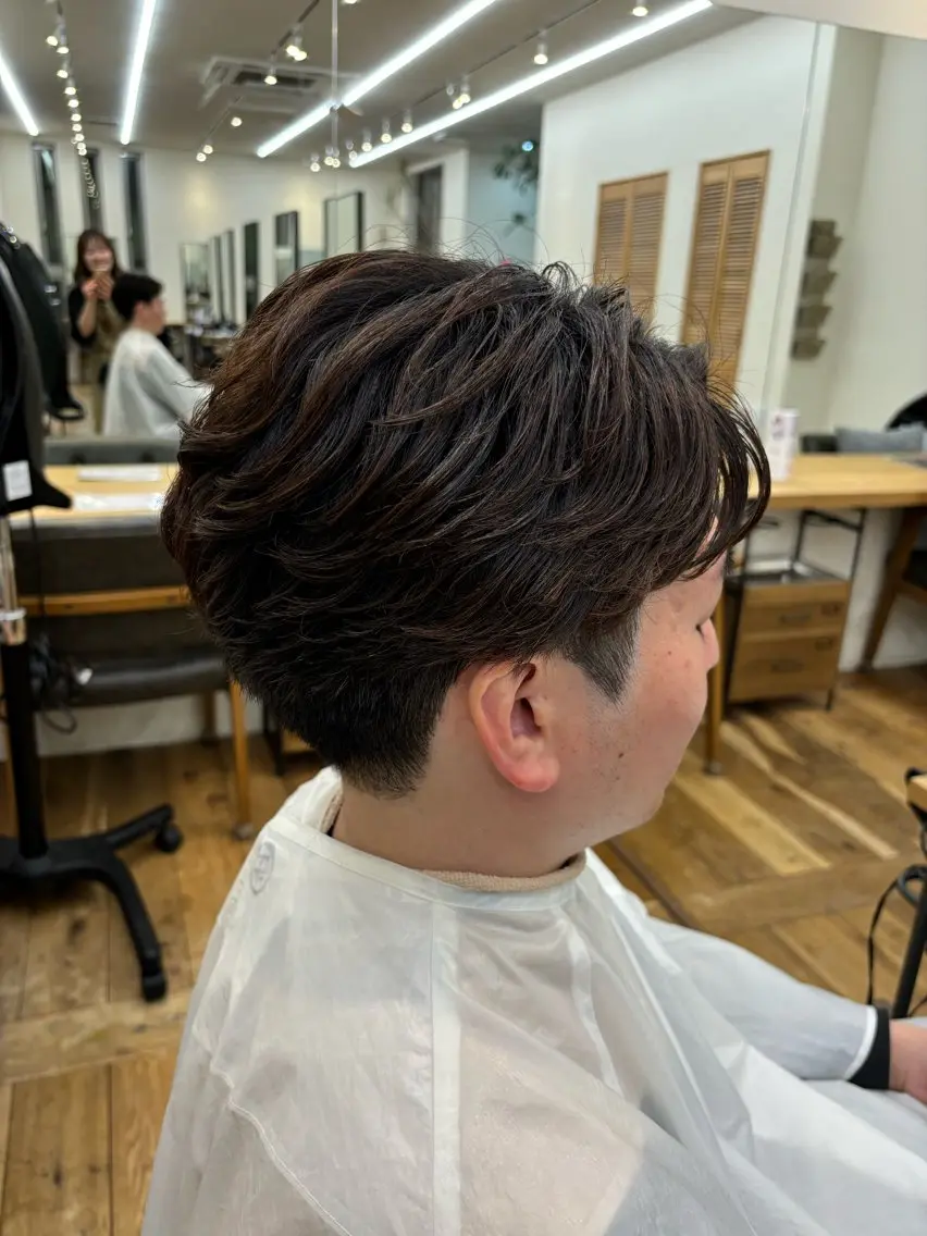 ショート パーマ メンズ カット パーマ よこやま なぎさのヘアスタイル