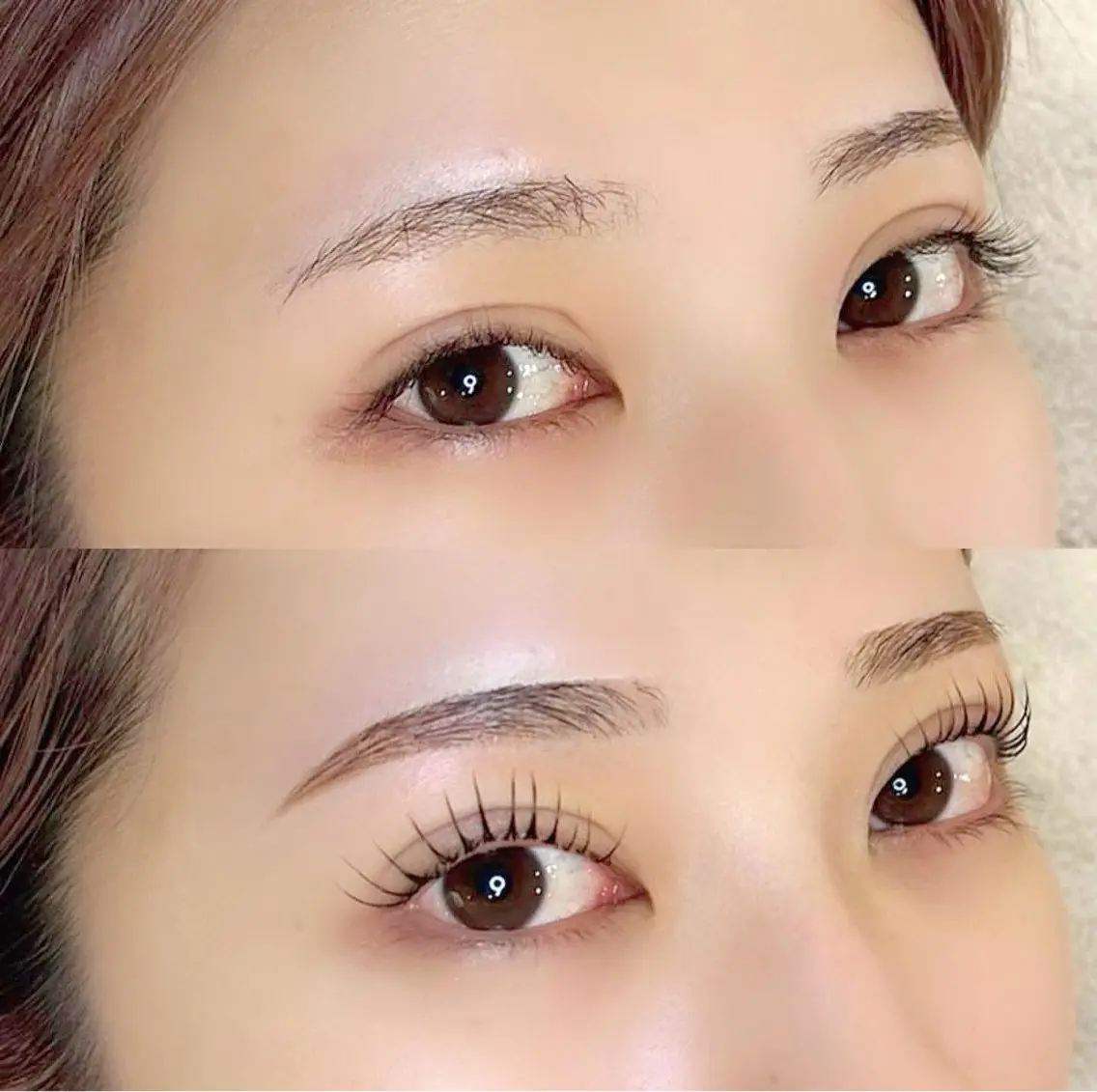 🤎【選べるケアメニュー付き】眉毛ワックス&間引きカット+まつ毛パーマorパリジェンヌ👀🤎の写真