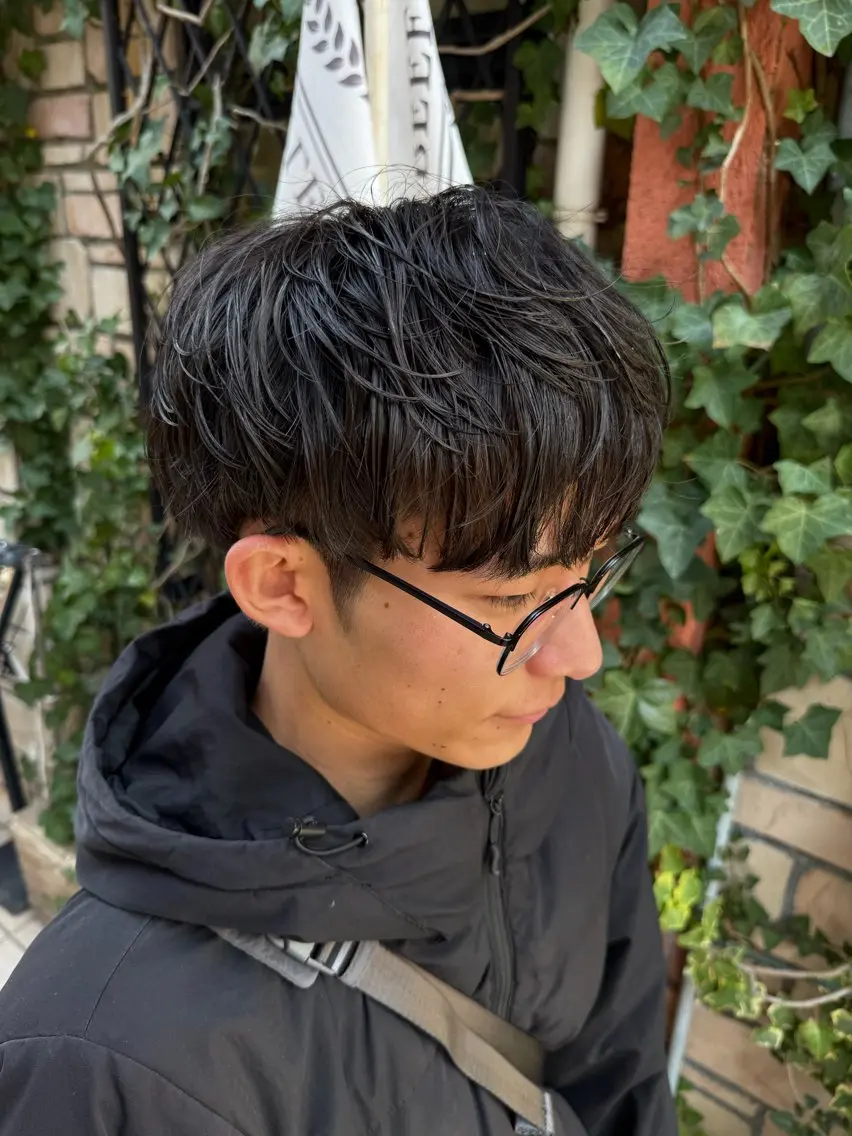 ショート パーマ メンズ メンズパーマ 溝口 槙里也のヘアスタイル
