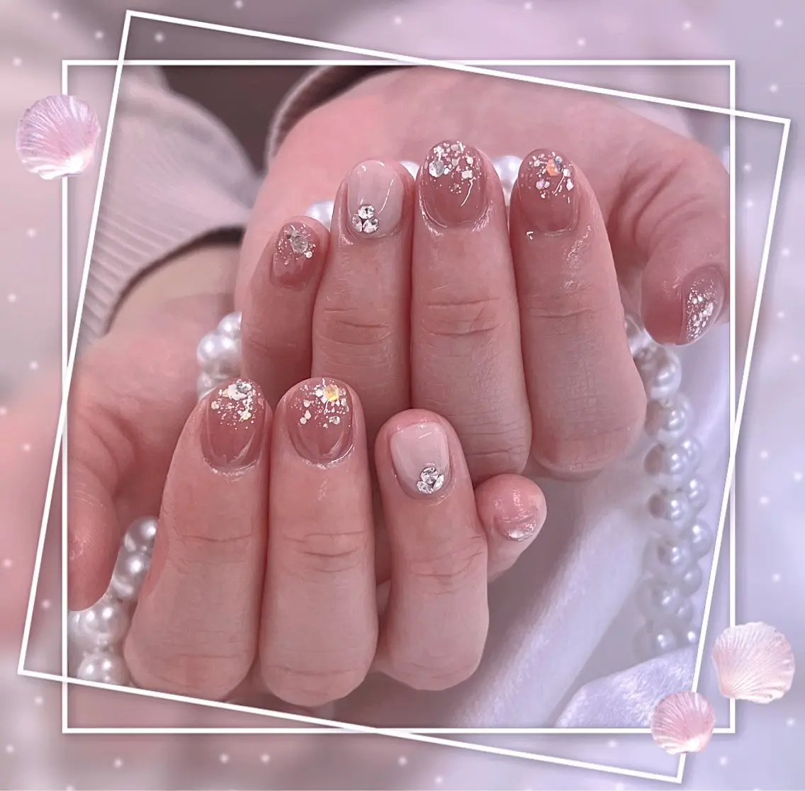 ネイル グラデーション キラキラネイル 韓国ネイル マグネットネイル ピンク Chill Nailsalonのネイルデザイン
