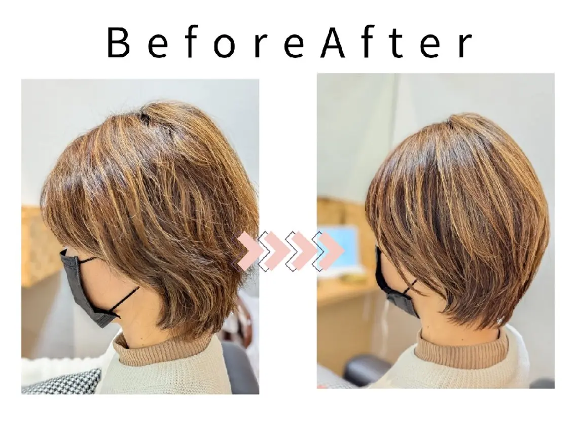 ショート ボブ カット 髪屋こころ 峯村 衣舞のヘアスタイル