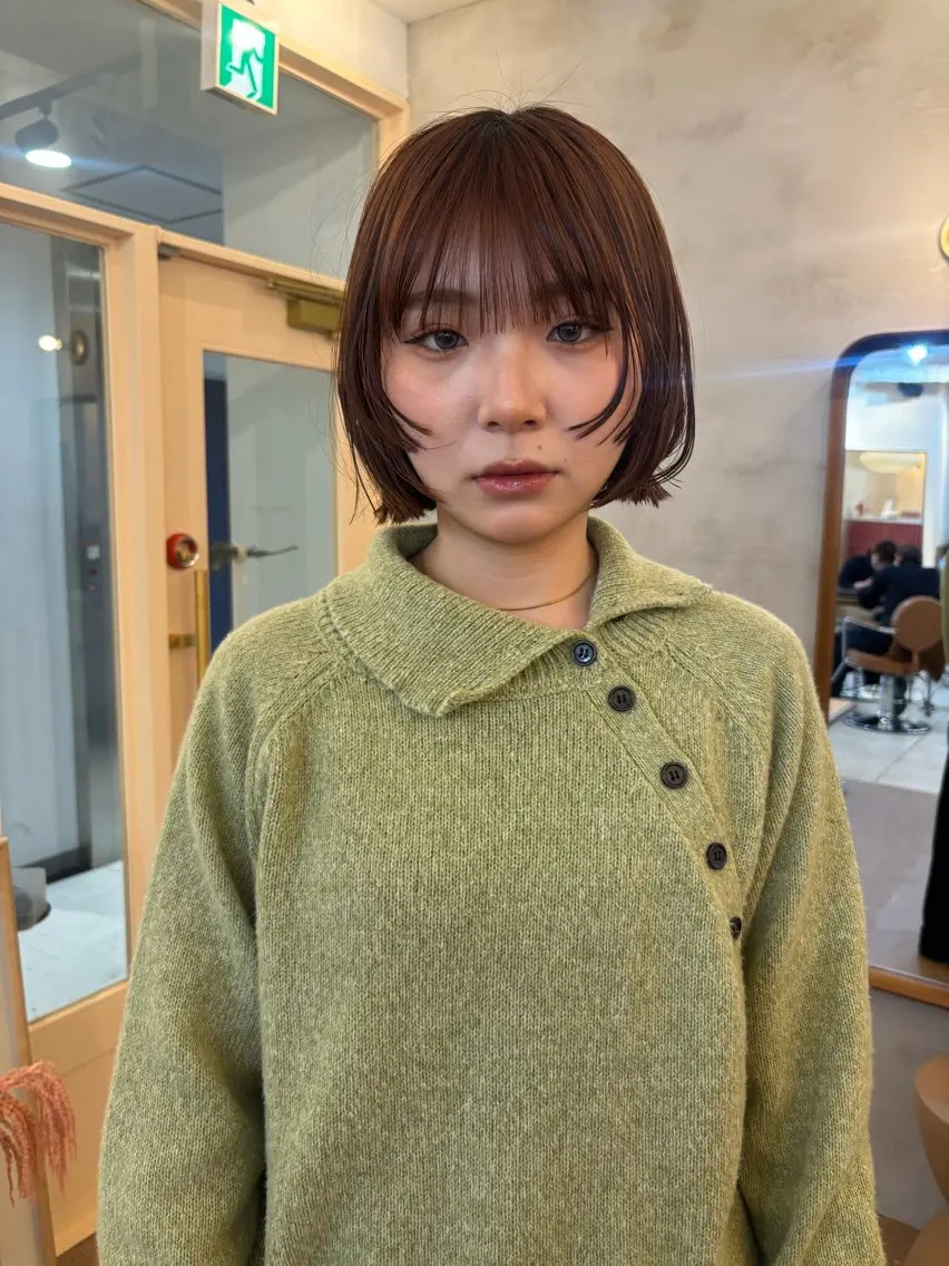ショート カラー カット トリートメント ブリーチなしカラー/ パーマ/おとは🌱のヘアスタイル