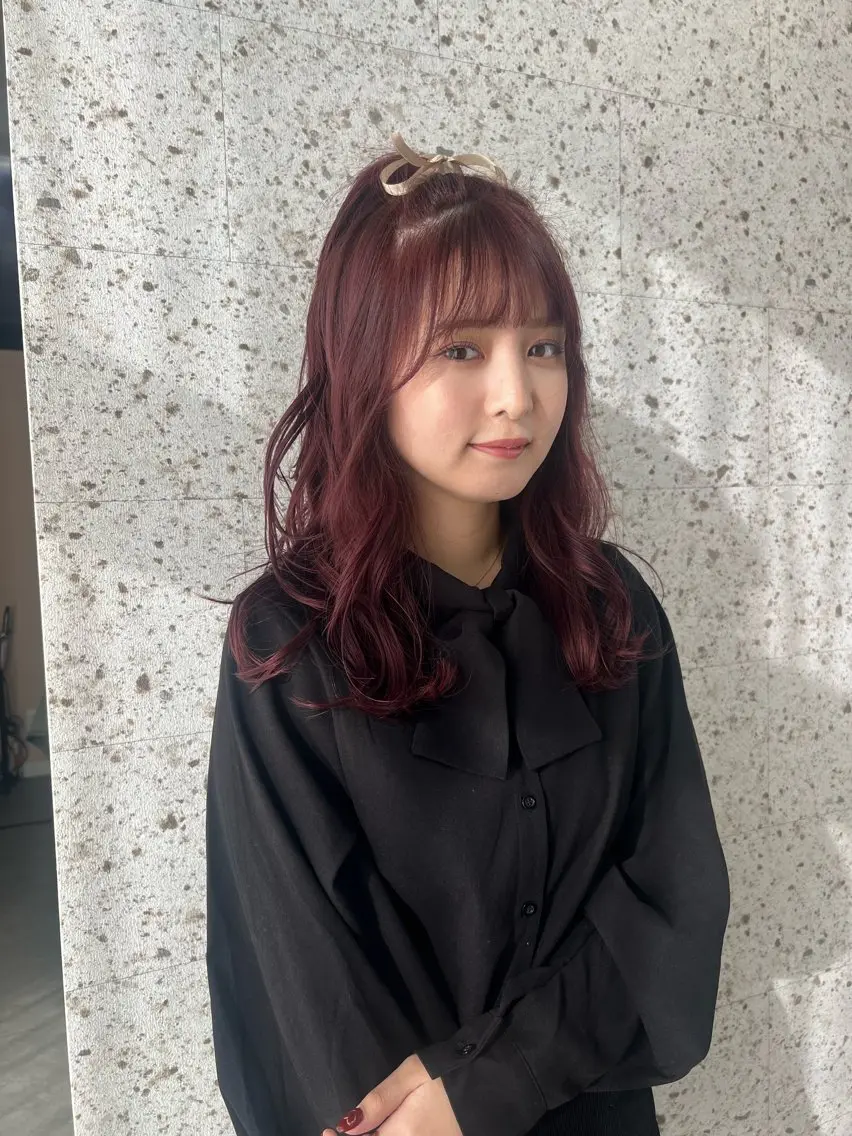ロング カラー ブリーチ ピンクカラー Ayaka🩰🎀 ガーリー/暖色♡のヘアスタイル