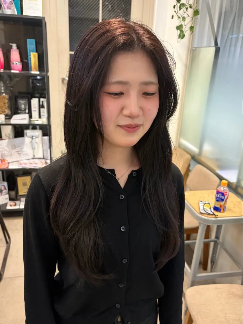 ロング カラー カット ヘアカラー トリートメント 🌙赤み消し/韓国/ 艶カラー/suwaのヘアスタイル