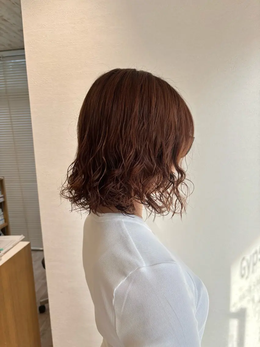 ミディアム ミディアムパーマ ボブ カット パーマ 荒神 駿太のヘアスタイル