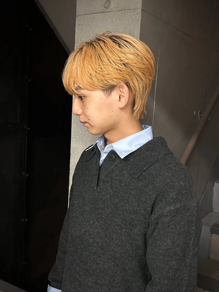 ショート カラー パーマ メンズ カット 岩城 滉成のヘアスタイル