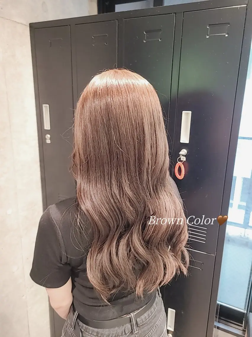 ロング カラー ブラウンカラー 透明感|ストレート| クロスパーマ|はるかのヘアスタイル