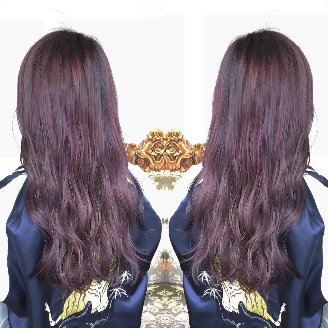 セミロング カラー パーマ ヘアアレンジ ピンクカラー エグチ アキラのヘアスタイル