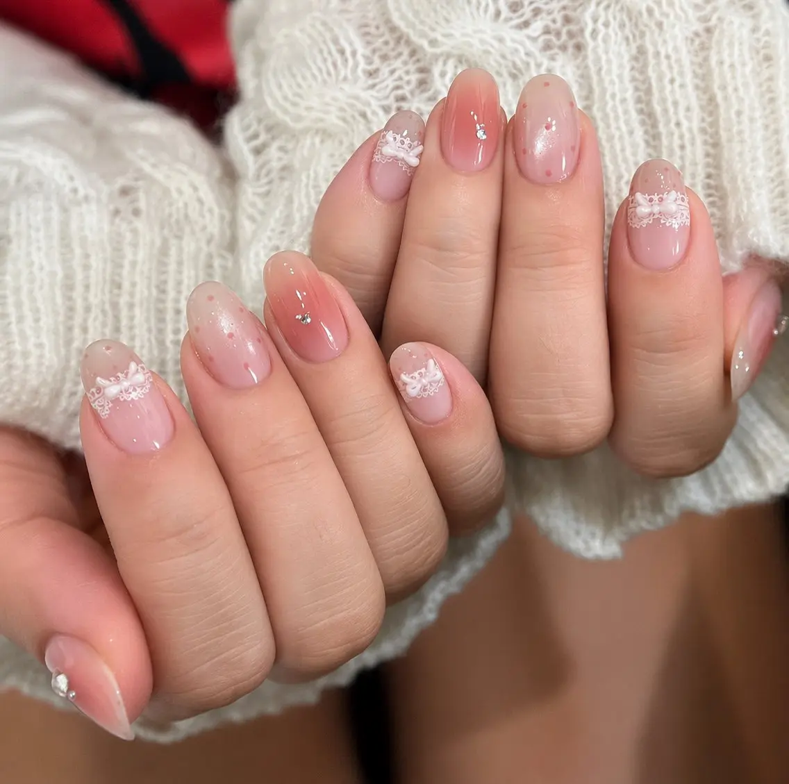 ネイル チークネイル フットネイル フレンチネイル グラデーション 韓国ネイル ハンドネイル Ribbonnail salonのネイルデザイン