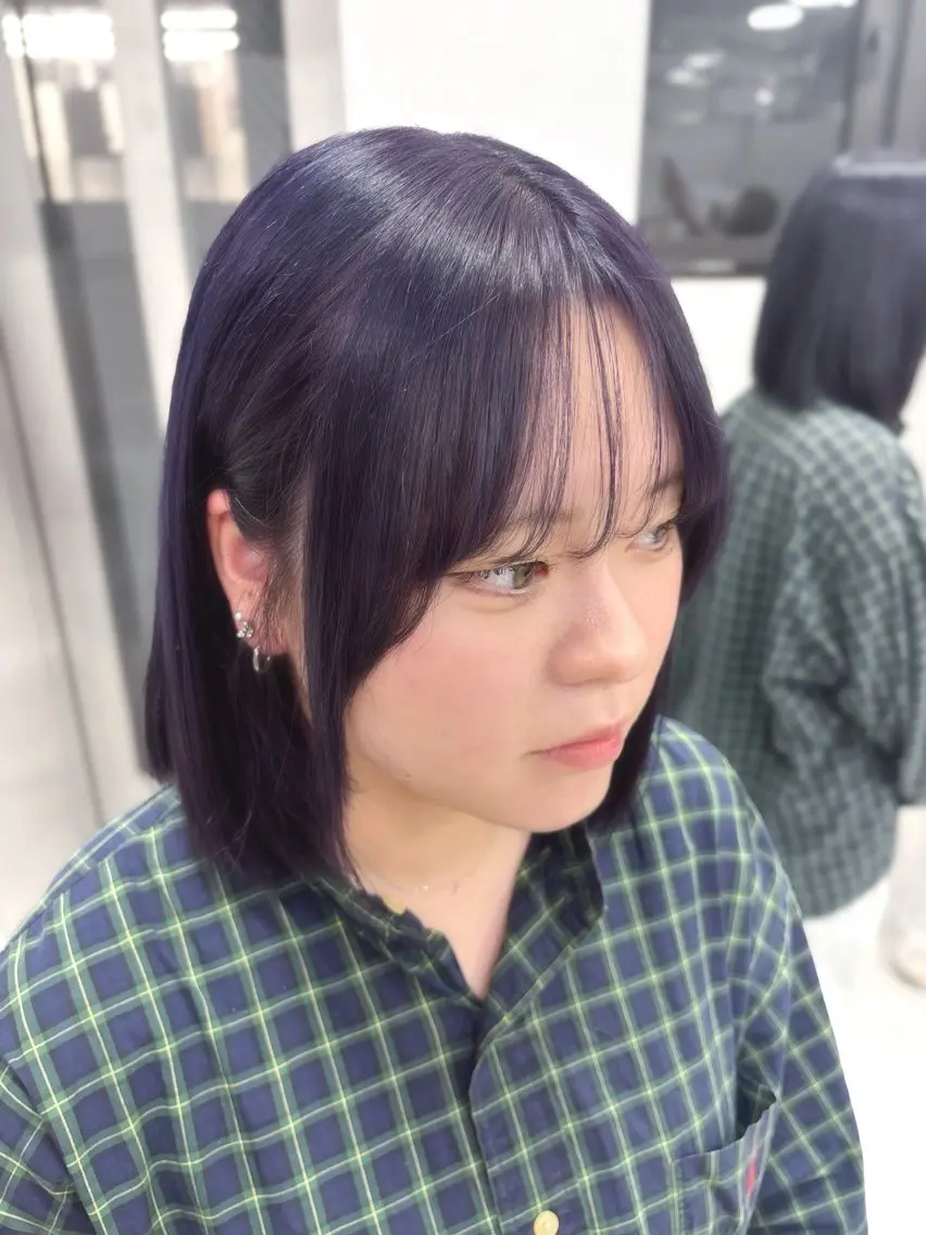 カラー 透明感カラー ネイビーカラー ヘアカラー 艶カラー💞 amiのヘアスタイル