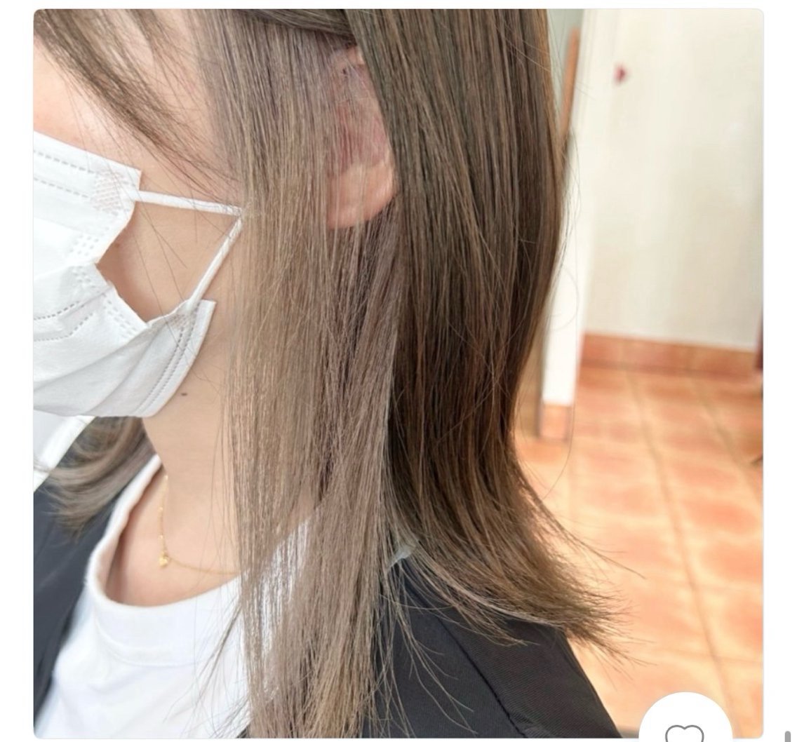セミロング カラー 桧山 真のヘアスタイル