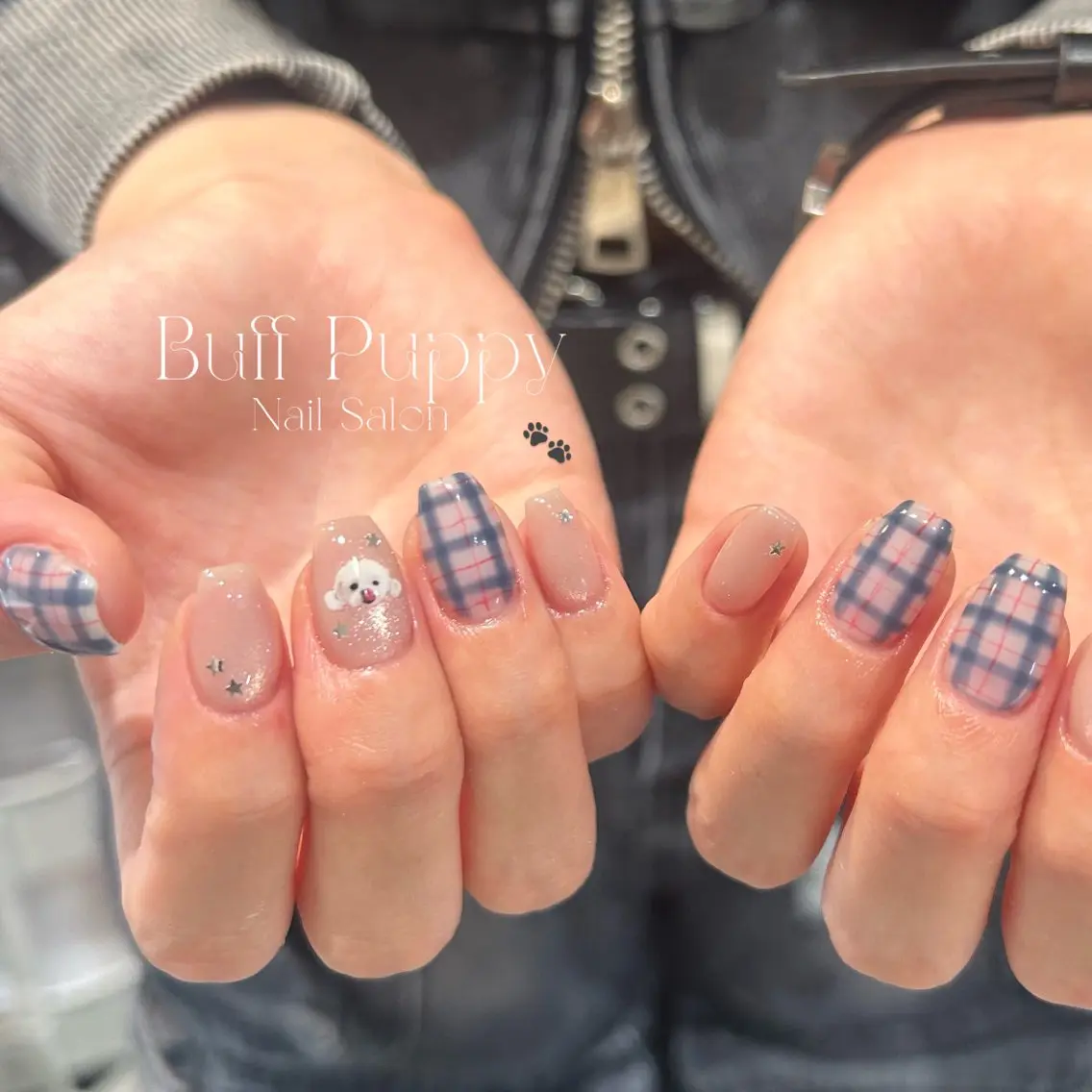 【gel💫】【🤍オフなし】Buff puppy Art🎨/手書きデザインやり放題/パーツつけ放題𖥔 ࣪🦋⟡.·の写真