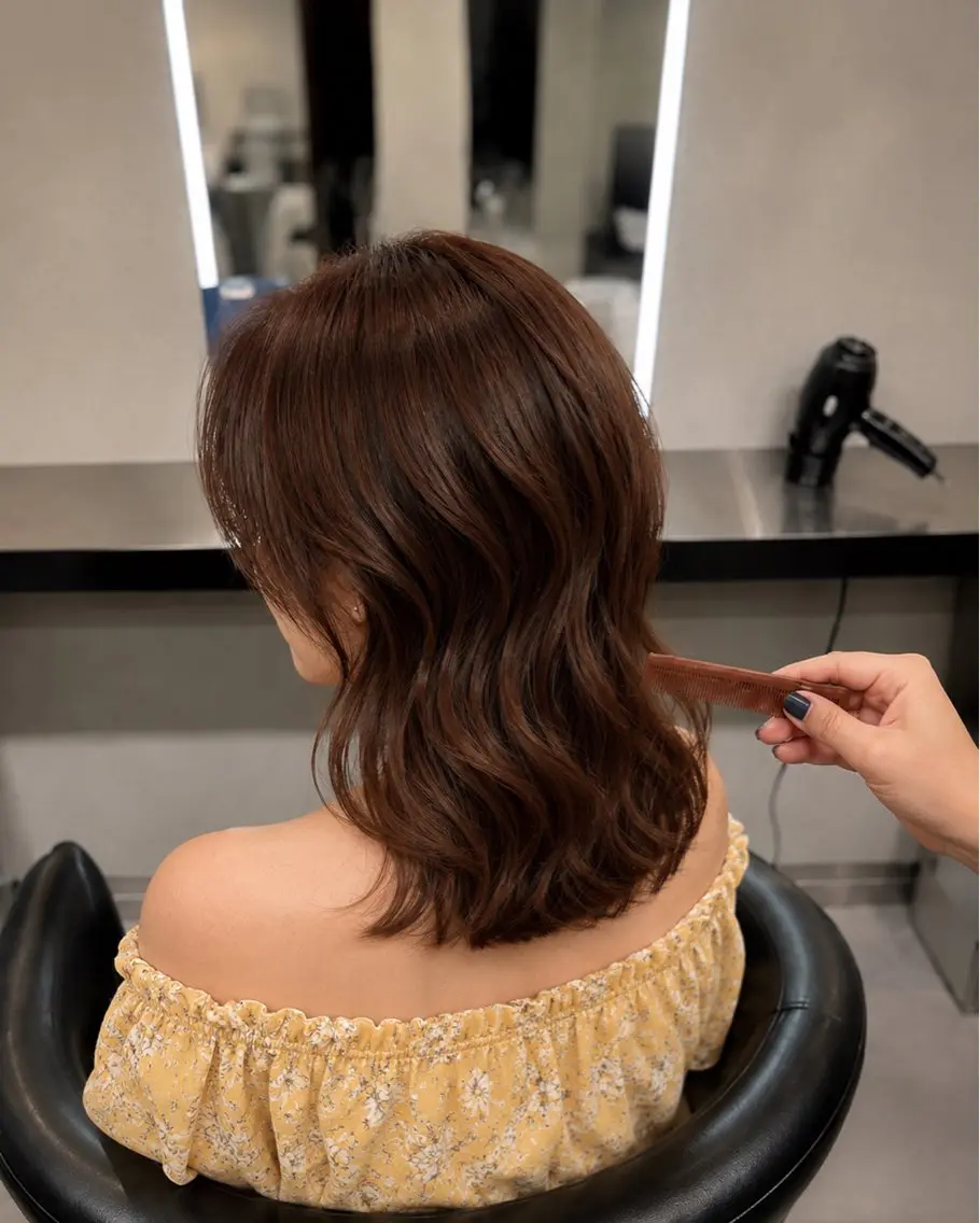 ミディアム カラー ブラウンカラー トリートメント 🌈ウルトワ水素 髪質改善naru🌈のヘアスタイル