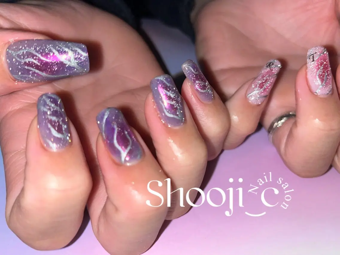 ネイル フラッシュネイル ラメ(グリッター) Shooji_c Nail salonのネイルデザイン