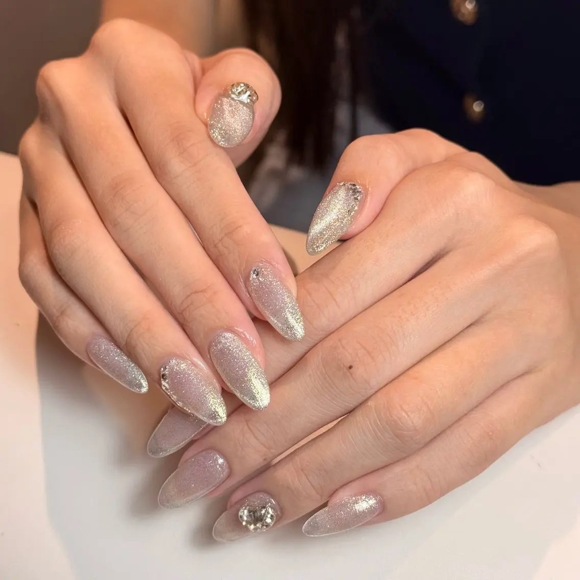 ネイル アートネイル チークネイル フレンチネイル グラデーション キラキラネイル ハンドネイル Risa_ Nailのネイルデザイン