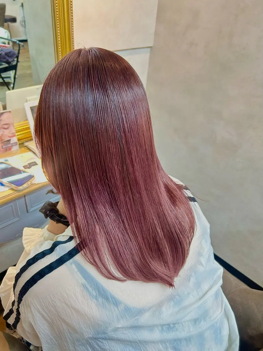 セミロング ヘアカラー トリートメント 🌼髪質整形🧸 艶カラー🌼珠理のヘアスタイル