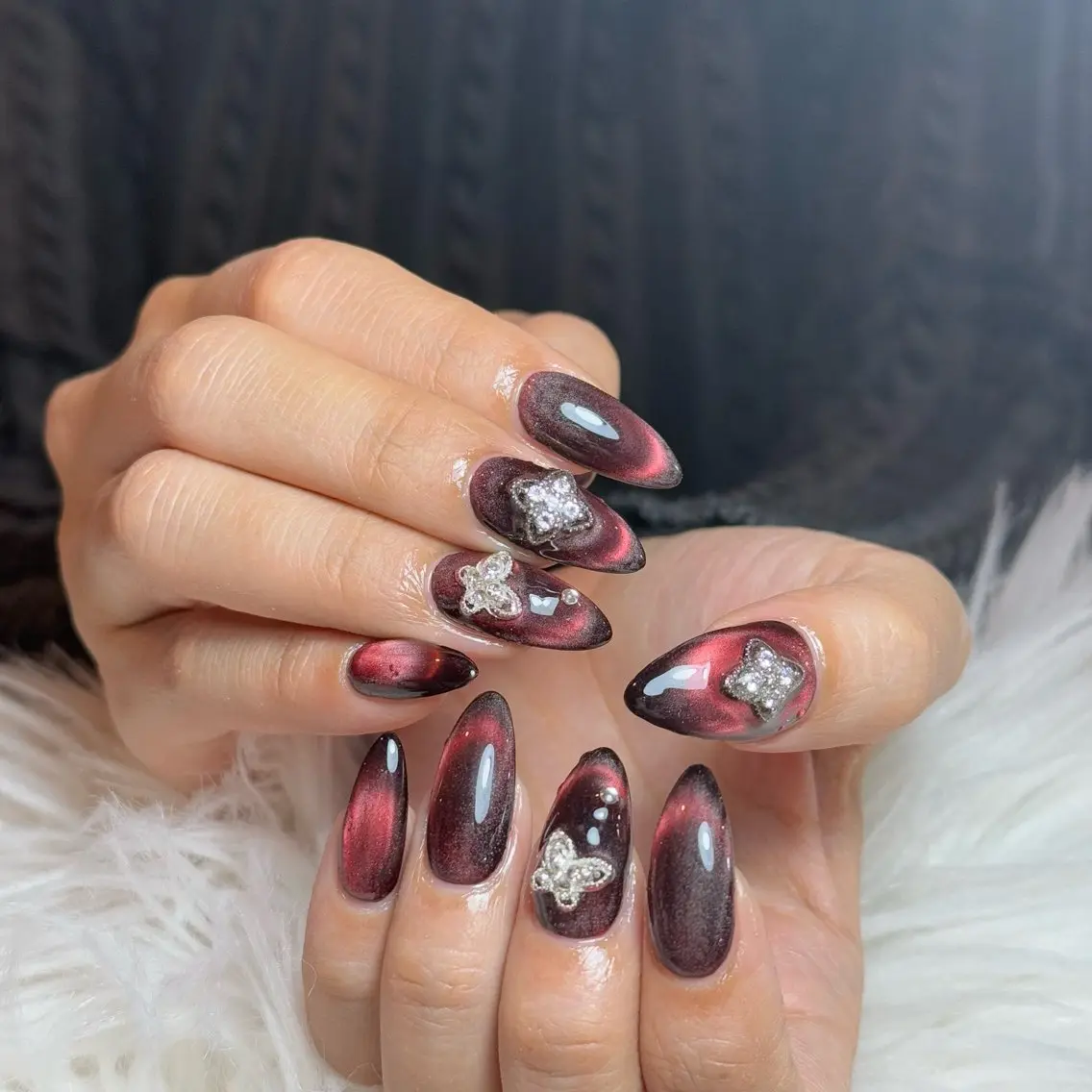 ネイル チークネイル フレンチネイル グラデーション キラキラネイル 韓国ネイル ハンドネイル Risa_ Nailのネイルデザイン