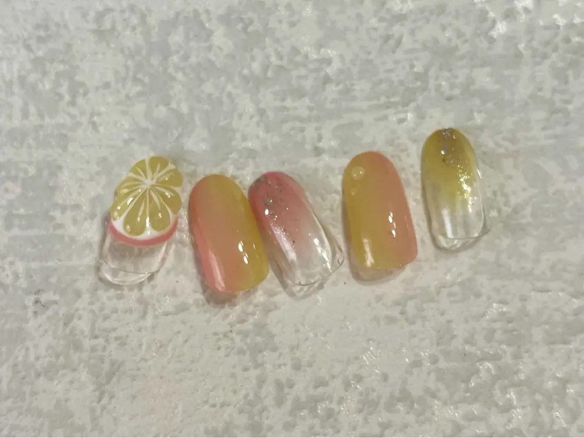 ネイル ジェルネイル メンズネイル パラジェル 夏ネイル ワンホンネイル kikinail 溝の口のネイルデザイン