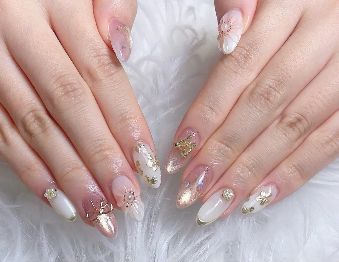 ネイル アニマル柄 チークネイル 成人式 フラッシュネイル フットネイル B·U Nail大宮 長さだし専門店のネイルデザイン