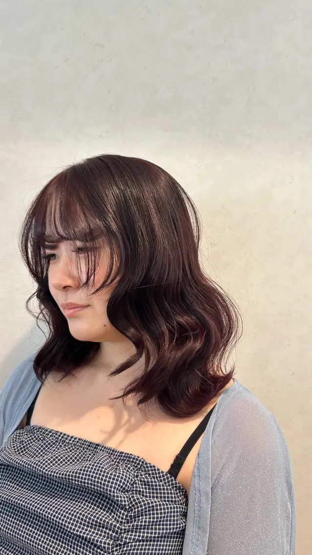 ミディアム ヘアカラー トリートメント てるい かほのヘアスタイル