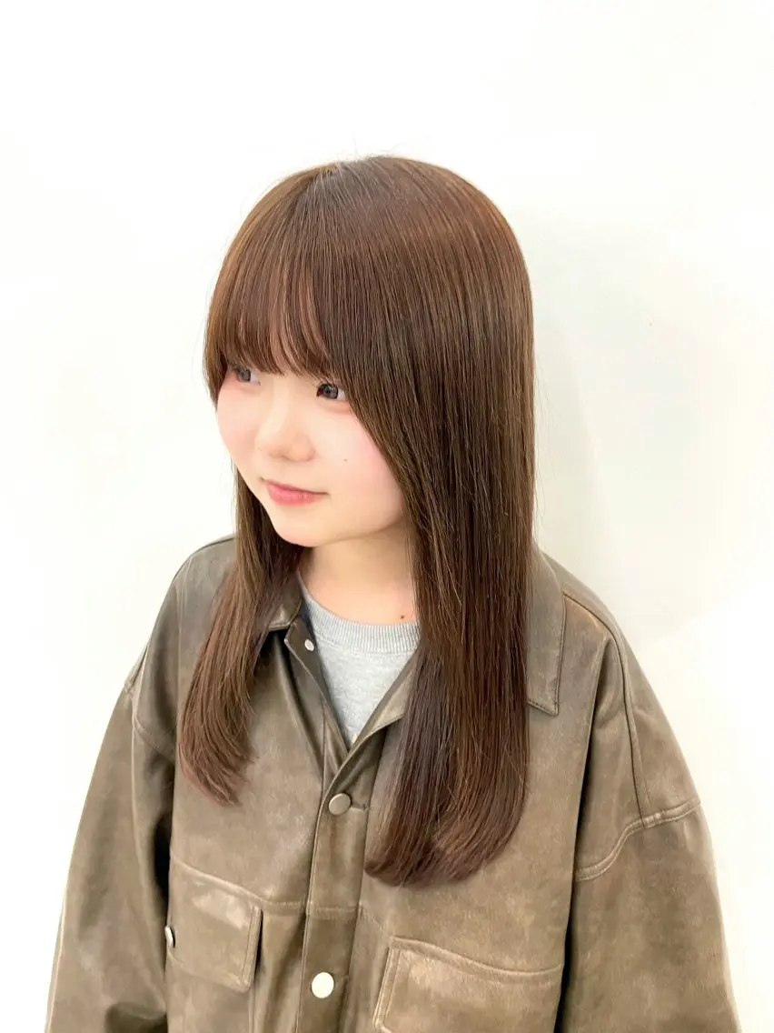 ミディアム カラー パーマ 髪質改善/縮毛矯正/ 透明感🩵NANAのヘアスタイル