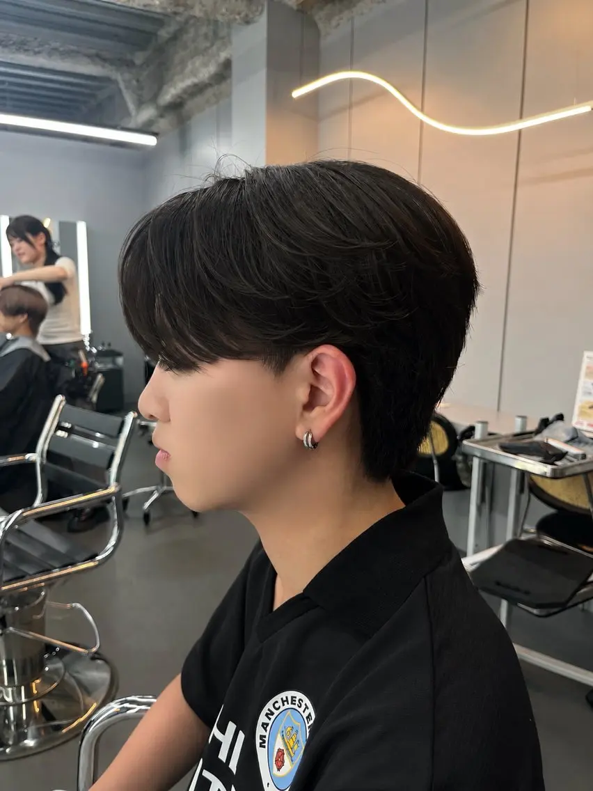 メンズ アイブロウ マッシュ シースルーマッシュ カット アイカ🐺 メンズ韓国ヘアのヘアスタイル